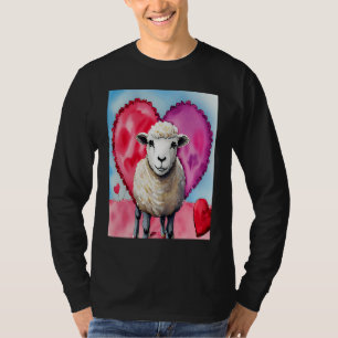 Valentine's Day Love Heart Sheep Girlfriend Fiancé T-Shirt