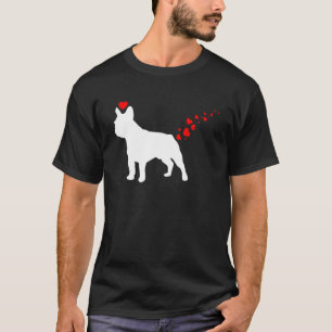 Valentines Day Love Hearts French Bulldog Dog Pupp T-Shirt