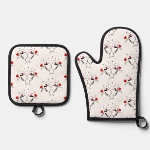 Valentine's Day Love & Hearts Oven Mitt & Pot Holder Set