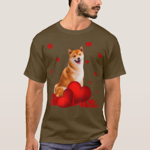 Valentines Day Love Hearts Shiba Inu Dog Puppy Lov T-Shirt
