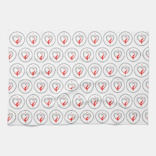 Valentine's Day Love & Hearts Tea Towel