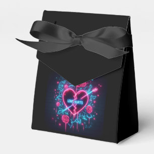 Valentine's Day Love Hurts Neon Heart Favour Box