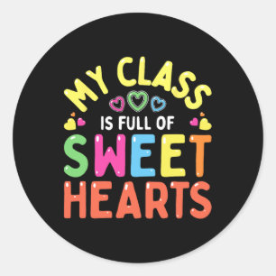 Valentines Day Love My Sweet Students  Classic Round Sticker