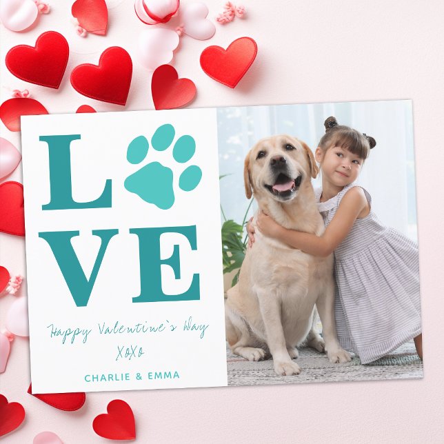 Valentines Day Love Pet Puppy Dog Photo Holiday Card (Creator Uploaded)