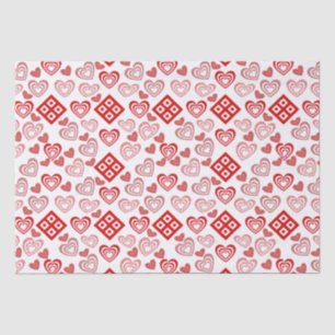 Valentine's Day Love Pink, Red and White Pattern Tissue Paper