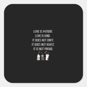Valentines Day Love Quotes Love Is Patient Heartfe Square Sticker
