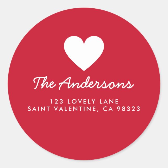 Valentine's Day Love Red Return Address Labels (Front)