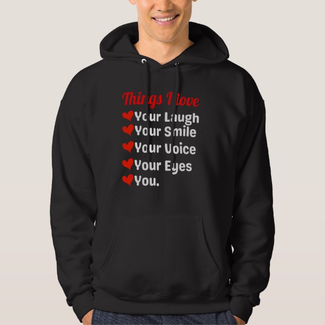 Valentines Day Love Saying Heart  For Him Her Men  Hoodie (Front)