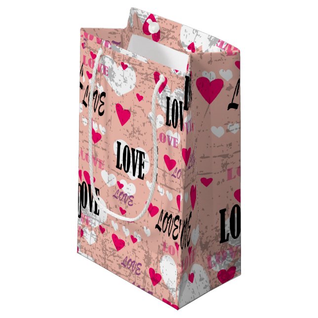 Valentine's Day Love Small Gift Bag (Front Angled)