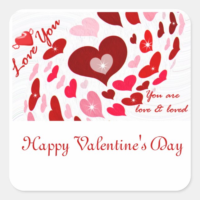 Valentine's Day,Love_ Square Sticker (Front)