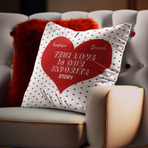 Valentines Day love story quote red heart pattern