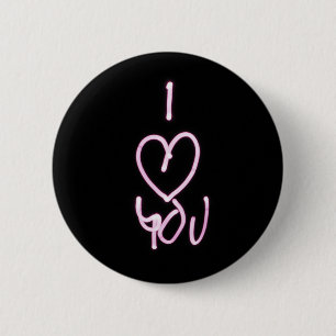 Valentines Day Love U Typographic Image Quote Art  6 Cm Round Badge