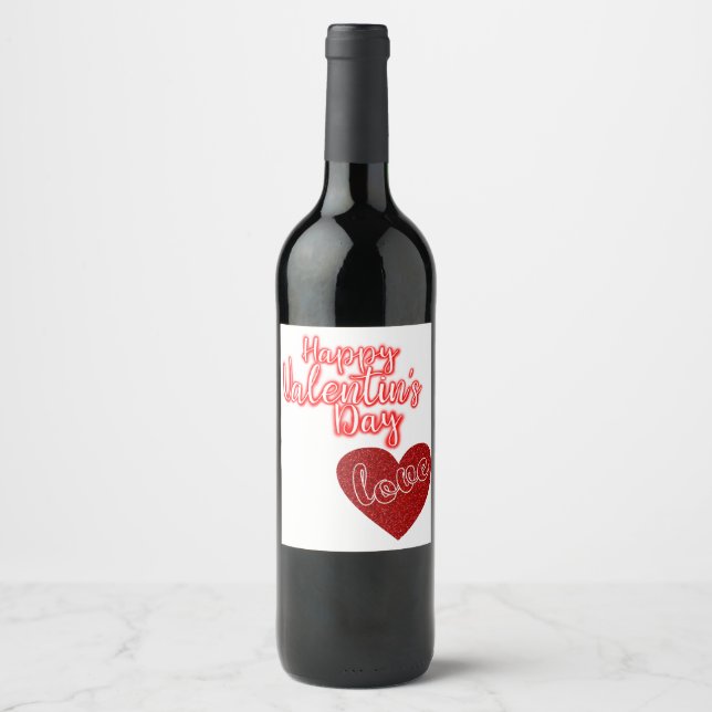 Valentine's Day Love Wine Label (Front)