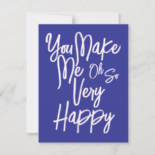 Valentine's Day Love You Make Me Happy Card. Postcard