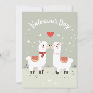 Valentines Day Loveable Llamas Valentines Card