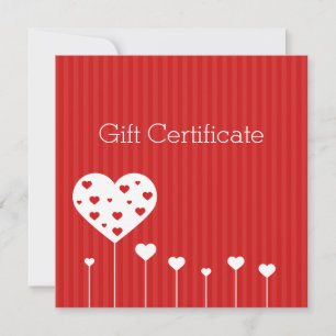 Valentine's Day Lovely Red White Hearts Gift Card