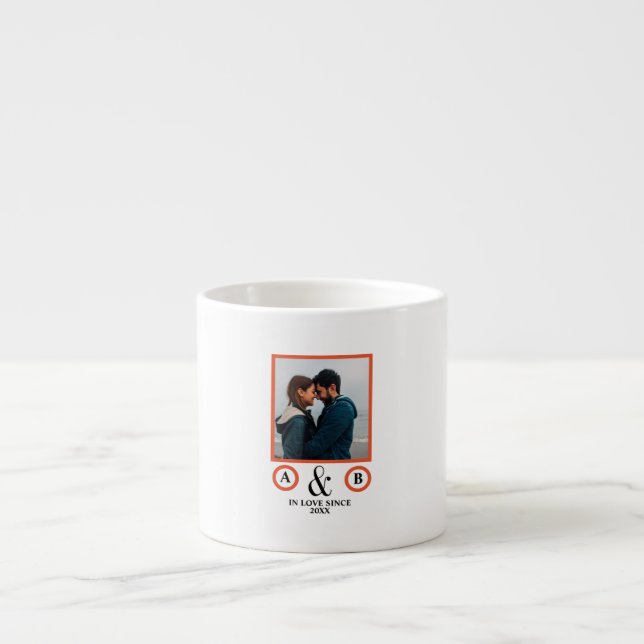 Valentine's Day lovers couple monogram placeholder Espresso Cup (Front)