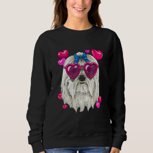 Valentines Day Maltese Heart Couples Maltese Dog Sweatshirt