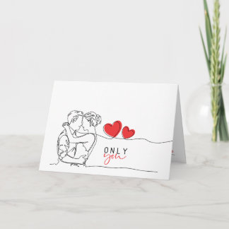 Valentine's Day Map - Linear Art Design Card