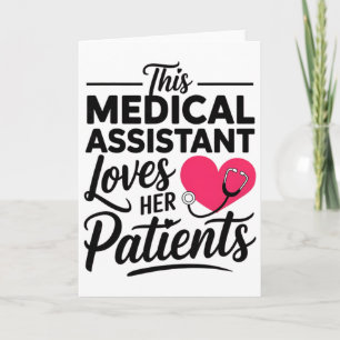 Valentine's Day Medical Istant Cma Ma Heart Women Card