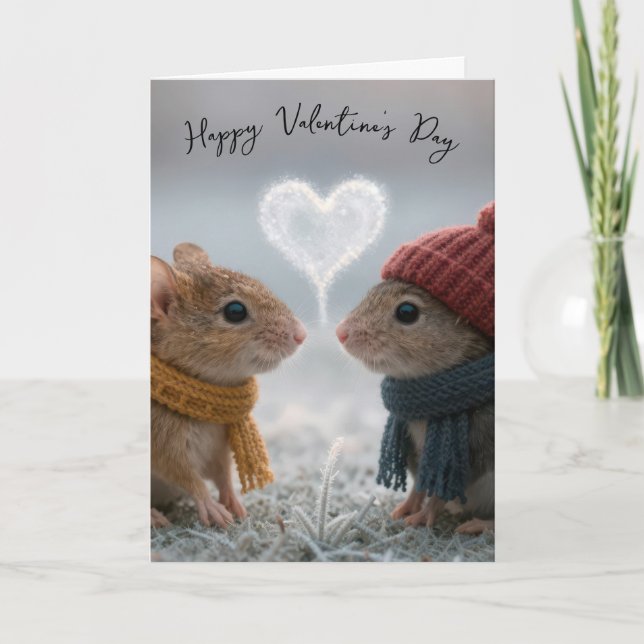 Valentine's Day Mice With a Frosty Heart Card (Front)