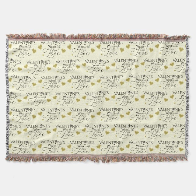Valentine's day Minimalist Lettering Throw Blanket (Front)