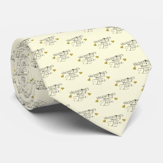 Valentine's day Minimalist Lettering Tie (Rolled)