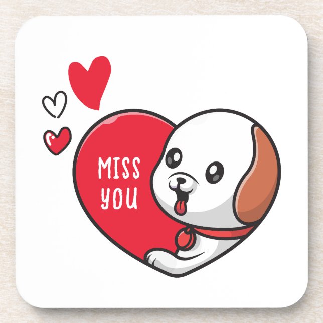 Valentine's Day, Miss you Coaster (Front)