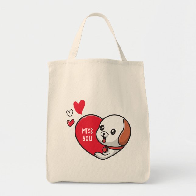 Valentine's Day, Miss you Tote Bag (Front)