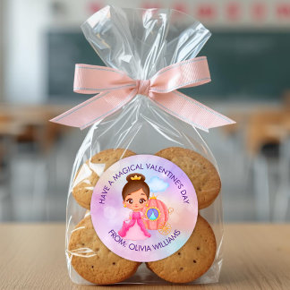 Valentine's Day Modern Gift with Cute Princess Classic Round Sticker