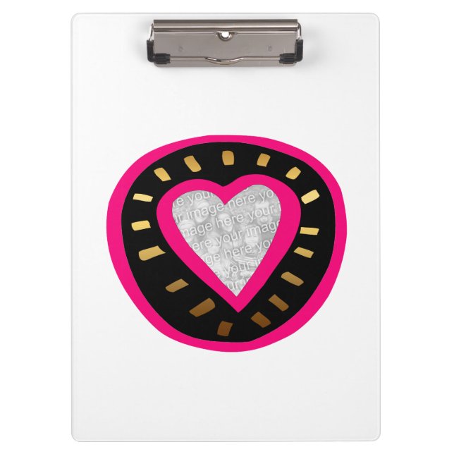 Valentine's Day Modern Heart 3 Template Clipboard (Front)