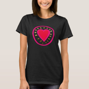 Valentine's Day Modern Heart black Women Shirt
