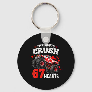 Valentines Day Monster Truck Boys Ready To Crush 6 Key Ring