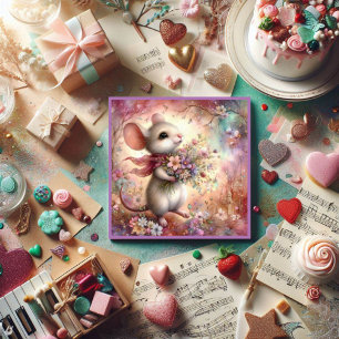 Valentine's Day Mouse Love Scripture Christian Holiday Card