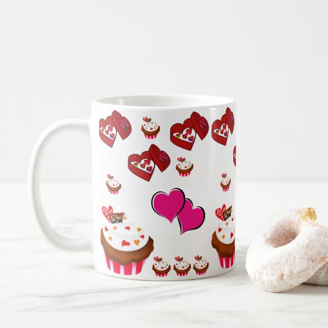Valentine's Day Mug Mugs (With Donut)