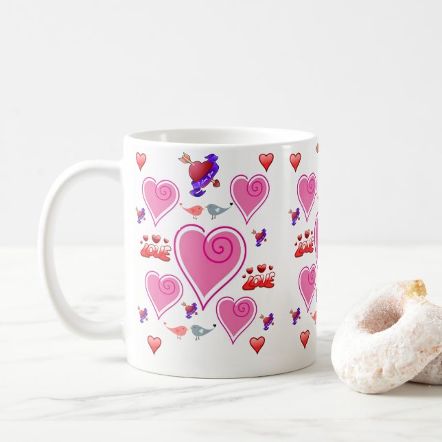Valentine's Day Mug Mugs (With Donut)