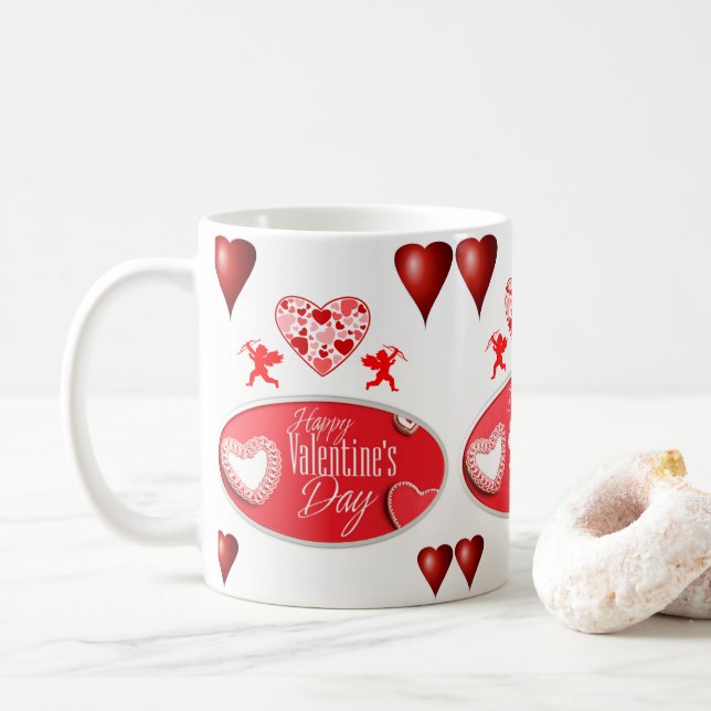 Valentine's Day Mug Mugs (With Donut)