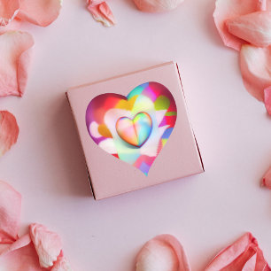 Valentine's day multicolored love hearts stickers