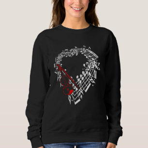 Valentines Day Music Notes Heart Guitar Lovers Mus Sweatshirt
