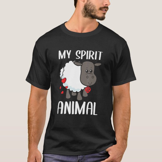 Valentines Day My Spirit Animal Sheep I Love You H T-Shirt (Front)