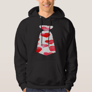 Valentines Day Neck Tie Heart Youth Kids Boys Men  Hoodie