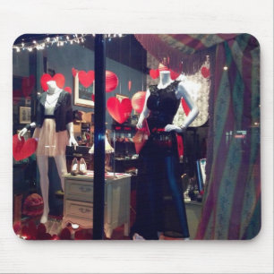 Valentine's Day New York Boutique Window Hearts Mouse Pad