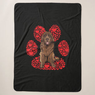 Valentines day Newfie dog love paw gift Sherpa Blanket