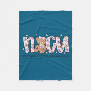 Valentines day nicu nurse cute bear neonatal icu fleece blanket