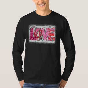 Valentines Day Nurse Heart Pink Leopard Nursing Sc T-Shirt