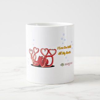 Valentine's Day Octopus Hearts Large Coffee Mug