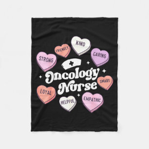 Valentines Day Oncology Nurse Cancer Suprt Groovy  Fleece Blanket