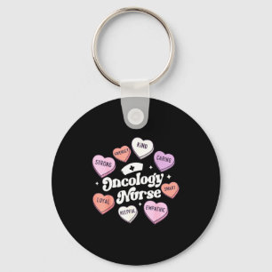 Valentines Day Oncology Nurse Cancer Suprt Groovy Key Ring