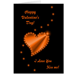 Valentine's Day - orange Rainbow heart on black