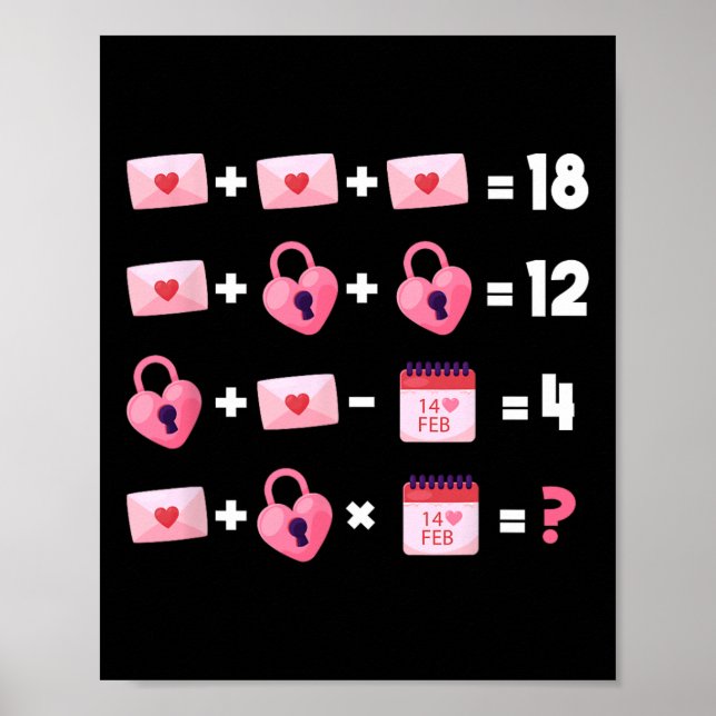 Valentines Day Order Of Operations Valentines Math Poster (Front)